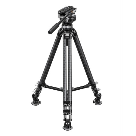 Leofoto Trípode de Carbono LVC-253C con Cabezal BV-20 | Trípode de Carbono | Trípode para Video