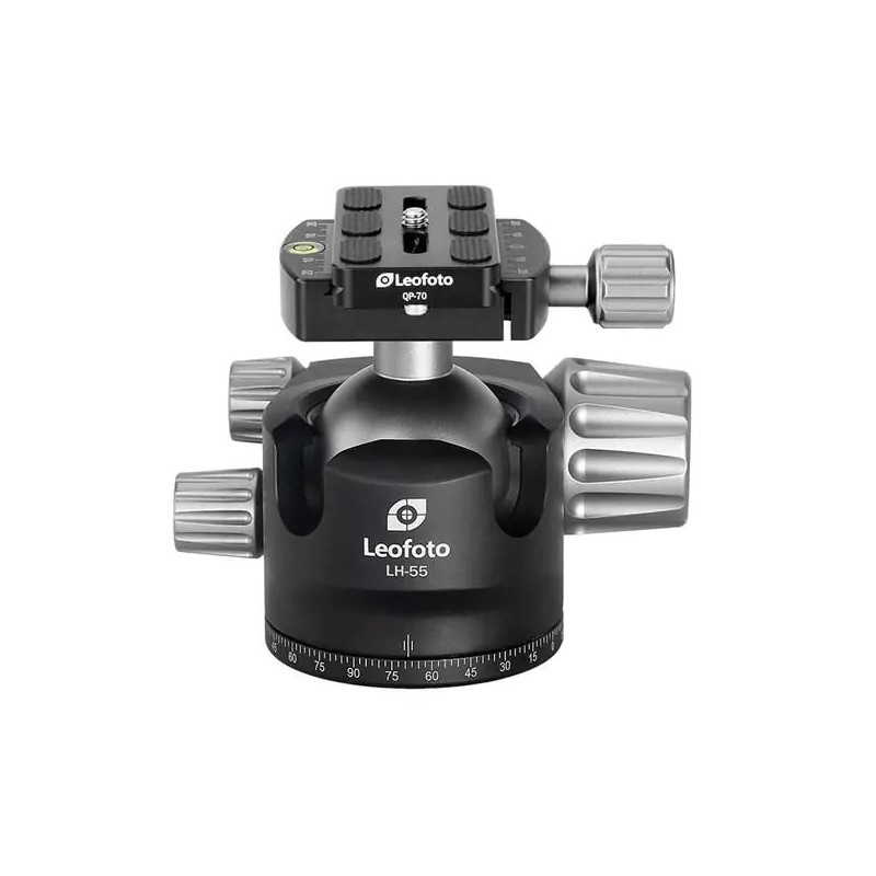 Leofoto Rótula LH-55 + Placa QP-70 | Rótula Leofoto con Placa de Montaje Rápido para Cámaras