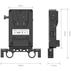 SmallRig 3498 Plato V-Mount Doble Abrazadera Varillas 15mm | plato v-mount | soporte bateria vmount