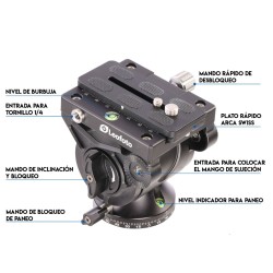 Leofoto Rótula Fluida para Video BV-10 | Rótula de Video Leofoto con Movimiento Suave