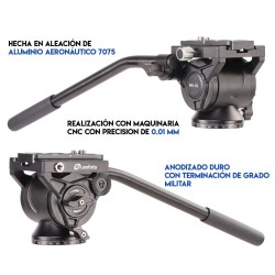 Leofoto Rótula Fluida para Video BV-10 | Rótula de Video Leofoto con Movimiento Suave
