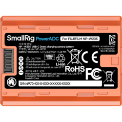 SmallRig 4970 Batería Fujifilm NP-W235 USB-C 2400mAh 17.28Wh Naranja | Compra SmallRig 4970 | Precio SmallRig 4970