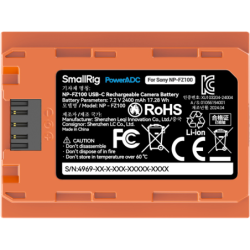 SmallRig 4969 Batería Sony NP-FZ100 USB-C 2400mAh 17.28Wh Naranja | Compra SmallRig 4969 | Precio SmallRig 4969