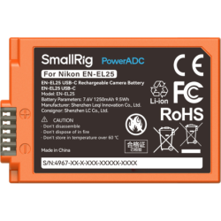 SmallRig 4967 Batería Nikon EN-EL25 USB-C 1250mAh 9.5Wh Naranja | Compra SmallRig 4967 | Precio SmallRig 4967