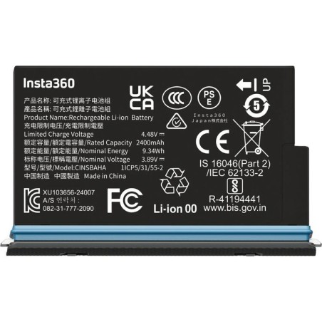 Insta360 Batería X5 2400mAh 9.34Wh | Compra batería Insta360 X5 | Precio batería Insta360 X5 | batería 2400mAh Insta360