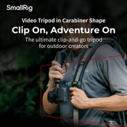 SmallRig 5285 VT-15 Trípode Mantis con Forma de Mosquetón | mini tripode carabiner | tripode enganche mochila