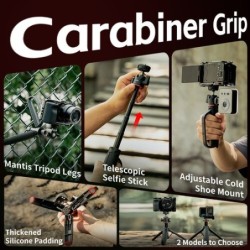 SmallRig 5285 VT-15 Trípode Mantis con Forma de Mosquetón | mini tripode carabiner | tripode enganche mochila
