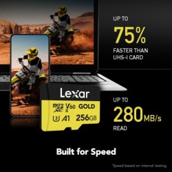 Lexar microSDXC Gold Series UHS-II 256GB V60 | Compra Lexar microSDXC Gold Series UHS-II 256GB V60 | Precio Lexar microSDXC Gold