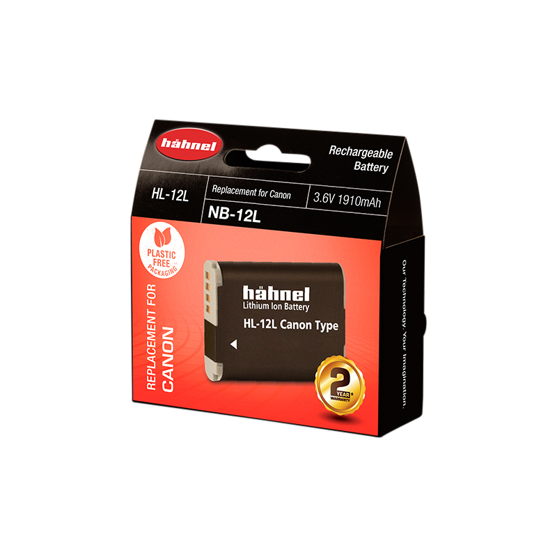 Hähnel Batería Compatible Canon NB-12L | Batería recargable para cámaras compactas Canon PowerShot