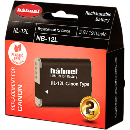 Hähnel Batería Compatible Canon NB-12L | Batería recargable para cámaras compactas Canon PowerShot