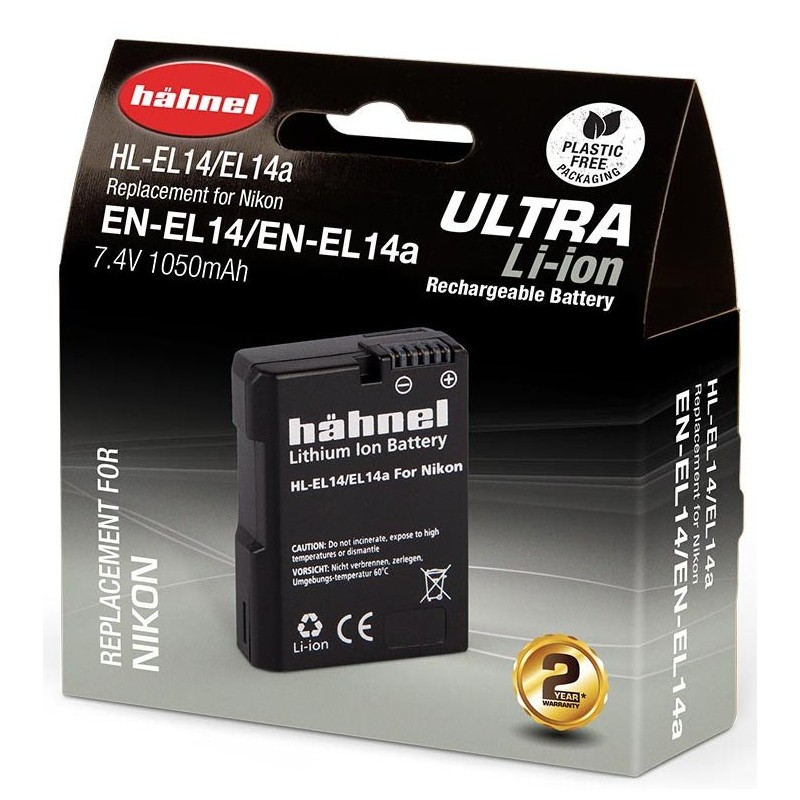 Hähnel Batería Compatible Nikon EN-EL14 ULTRA | Batería recargable de alto rendimiento para cámaras Nikon DSLR