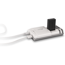 Hähnel Cargador Unipal Plus Blanco | cargador universal baterías | cargador multi batería | cargador universal pantalla lcd