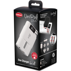 Hähnel Cargador Unipal Plus Blanco | cargador universal baterías | cargador multi batería | cargador universal pantalla lcd