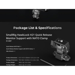 SmallRig 4487 HawkLock Monitor Support NATO | Compra SmallRig 4487 | soporte monitor hawklock nato liberacion rapida