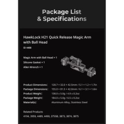 SmallRig 4488 HawkLock Brazo Mágico Ball Head | Compra SmallRig 4488 | brazo magico hawklock con ballhead liberacion rapida