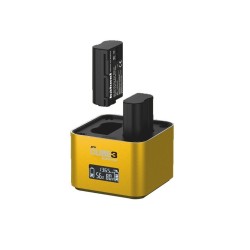 Hähnel Cargador ProCube 3 para Nikon | Cargador doble profesional con pantalla LCD para cámaras Nikon