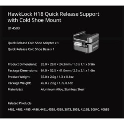 SmallRig 4500 HawkLock H18 Cold Shoe Support | Compra SmallRig 4500 | soporte hawklock h18 cold shoe liberacion rapida