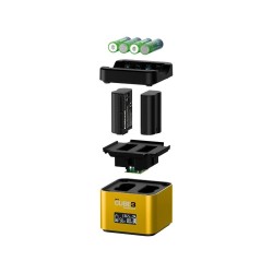 Hähnel Cargador ProCube 3 para Nikon | Cargador doble profesional con pantalla LCD para cámaras Nikon