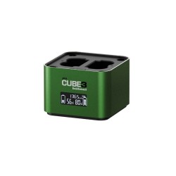 Hähnel Cargador ProCube 3 para Fujifilm | Cargador doble profesional con pantalla LCD y puerto USB