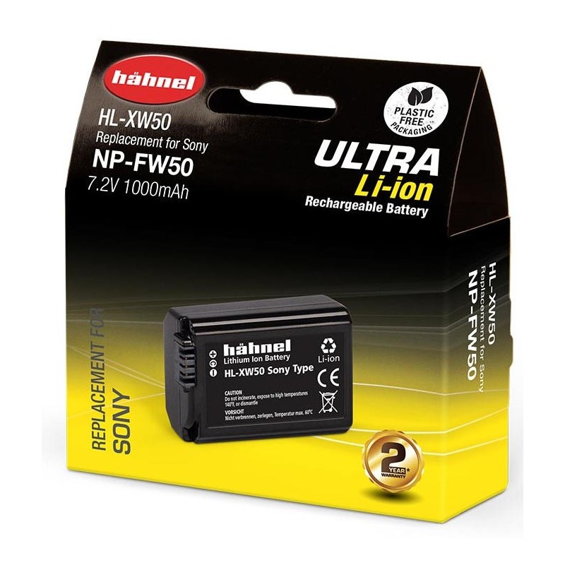 Hähnel Batería Compatible Sony NP-FW50 ULTRA | Batería recargable de alto rendimiento para cámaras Sony Alpha