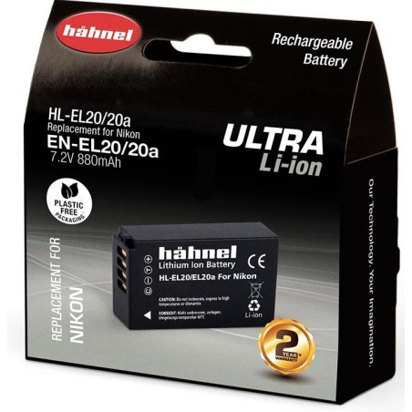 Hähnel Batería Compatible Nikon EN-EL20 ULTRA | Batería recargable de alto rendimiento para cámaras Nikon 1 y Coolpix