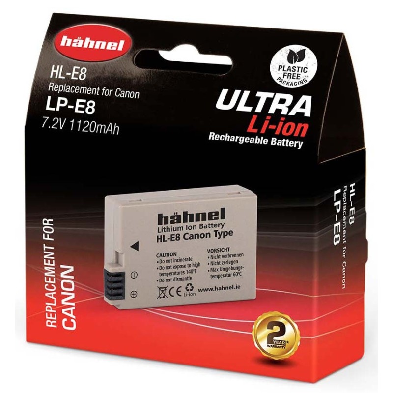 Hähnel Batería Compatible Canon LP-E8 ULTRA | Batería recargable para cámaras Canon EOS Rebel y similares