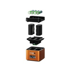 Hähnel Cargador ProCube 3 para Sony | Cargador profesional dual con pantalla LCD para cámaras Sony Alpha