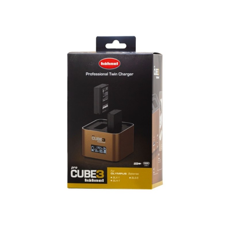 Hähnel Cargador ProCube 3 para Olympus | Cargador dual inteligente con LCD para cámaras Olympus OM-D
