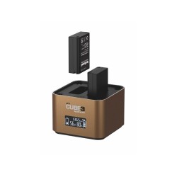 Hähnel Cargador ProCube 3 para Olympus | Cargador dual inteligente con LCD para cámaras Olympus OM-D