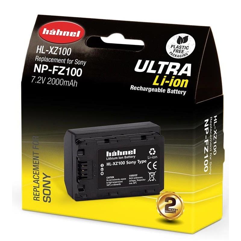 Hähnel Batería Compatible Sony NP-FZ100 ULTRA | Batería recargable de alta capacidad para cámaras Sony Alpha