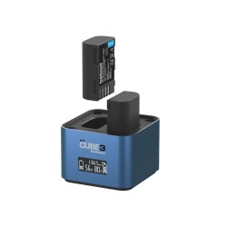 Hähnel Cargador ProCube 3 para Panasonic | Cargador profesional dual con pantalla LCD para cámaras Lumix