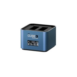 Hähnel Cargador ProCube 3 para Panasonic | Cargador profesional dual con pantalla LCD para cámaras Lumix