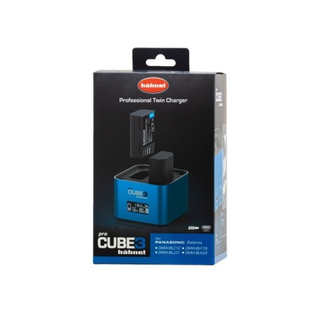 Hähnel Cargador ProCube 3 para Panasonic | Cargador profesional dual con pantalla LCD para cámaras Lumix