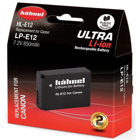 Hähnel Batería Compatible Canon LP-E12 ULTRA | Batería recargable de alto rendimiento para cámaras Canon
