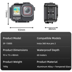 Sea Frogs Insta360 Ace Pro 2 60M | Compra Sea Frogs Insta360 Ace Pro 2 | carcasa subacuática Insta360 Ace Pro 2