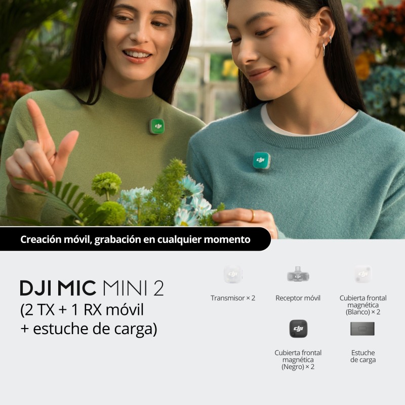 DJI Mic Mini 2 2TX 1RX Móvil Estuche de Carga | microfono inalambrico dos canales movil
