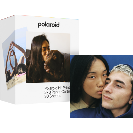 Polaroid Cartucho de Papel Hi-Print 3x3 30 Hojas | papel impresora fotos | papel hi-print 3x3