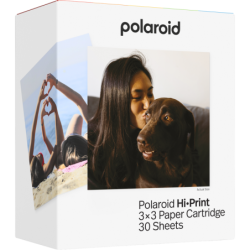 Polaroid Cartucho de Papel Hi-Print 3x3 30 Hojas | papel impresora fotos | papel hi-print 3x3