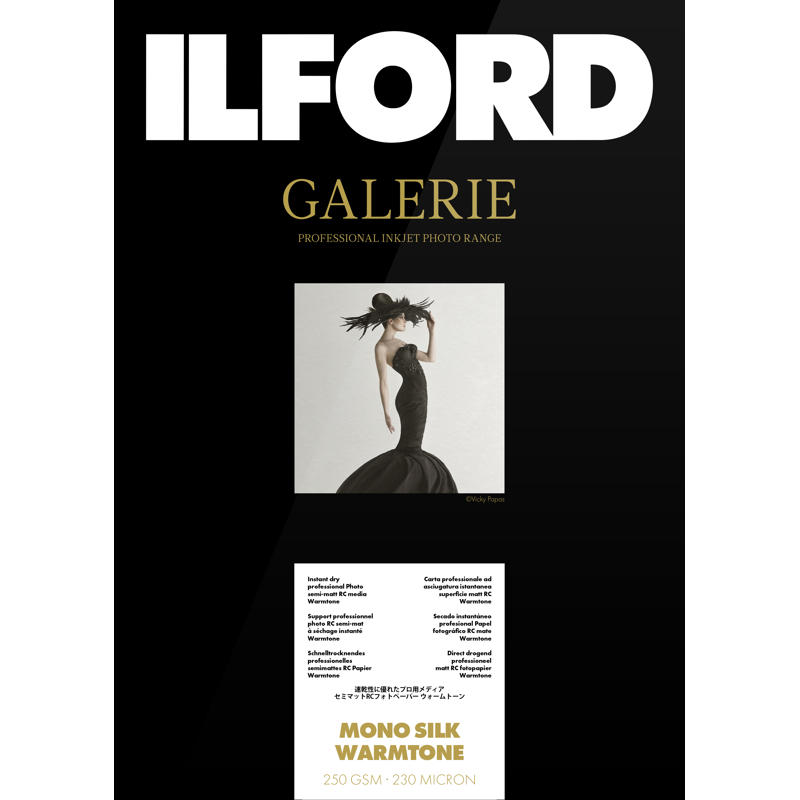 Ilford Galerie Mono Silk Warmtone 250g A4 25 Hojas | papel fotografico blanco negro | papel bn tono calido