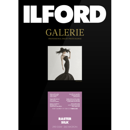 Ilford Galerie Raster Silk 290g A4 25 Hojas | papel fotografico textura | papel foto artistico textura