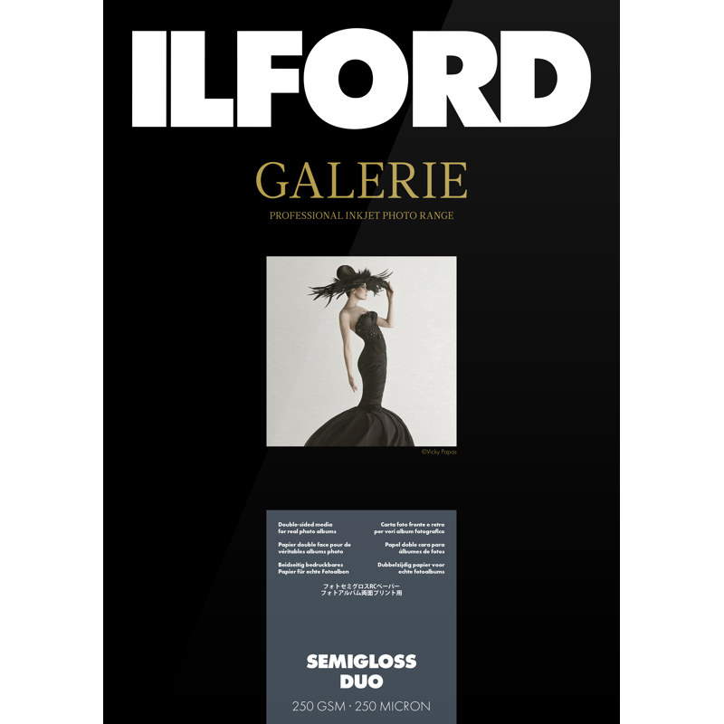 Ilford Galerie Semi Gloss Duo 250g A3+ 25 Hojas | papel fotografico semi brillo a3 plus | papel semi brillo gran formato