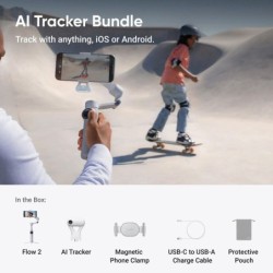 Insta360 Flow 2 AI Tracker Bundle Stone Gray | gimbal estabilizador smartphone | gimbal ia insta360 | insta360 flow 2 stone gray
