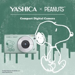 Yashica x Peanuts Cámara Digital Compacta Verde Agua | camara digital compacta | camara digital peanuts