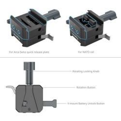 SmallRig 5690 Placa Batería V-Mount Arca-Swiss NATO | placa batería v-mount | placa v-mount arca-swiss