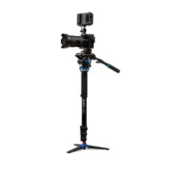 Benro Monopié A48FDS6PRO | Monopié profesional con rótula fluida S6PRO y base trípode retráctil