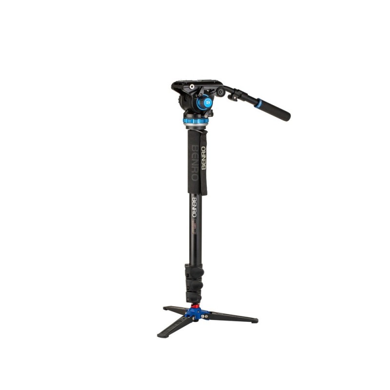 Benro Monopié A48FDS6PRO | Monopié profesional con rótula fluida S6PRO y base trípode retráctil