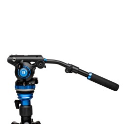 Benro Rótula de Vídeo Fluída S6PRO | Cabezal fluido profesional con base plana y contrapeso ajustable