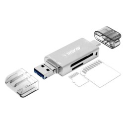 Akashi Lector de Tarjetas 3 en 1 | lector de tarjetas sd | adaptador usb c sd | lector tarjetas micro sd usb