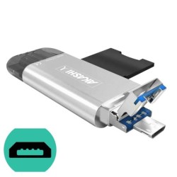 Akashi Lector de Tarjetas 3 en 1 | lector de tarjetas sd | adaptador usb c sd | lector tarjetas micro sd usb