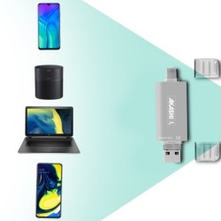 Akashi Lector de Tarjetas 3 en 1 | lector de tarjetas sd | adaptador usb c sd | lector tarjetas micro sd usb